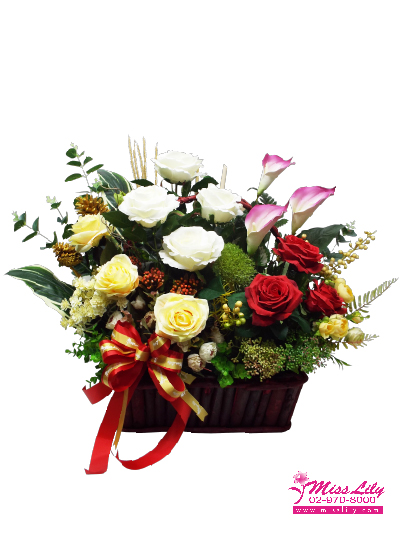 Artificial Flowers Basket