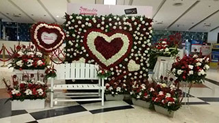 Decorated flower at SF Cinema on Valentines Day