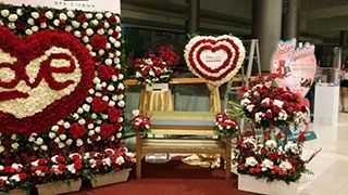 Decorated flower at SF Cinema on Valentines Day