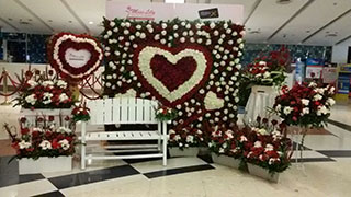 Decorated flower at SF Cinema on Valentines Day